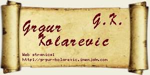 Grgur Kolarević vizit kartica